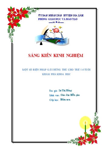 Sáng kiến kinh nghiệm Một số biện pháp gây hứng thú cho trẻ 5-6 tuổi khám phá khoa học