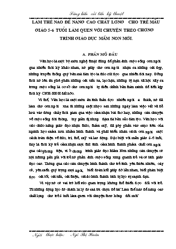 SKKN Làm thế nào để nâng cao chất lượng cho trẻ mẫu giáo 5-6 tuổi làm quen với chuyện theo chương trình giáo dục mầm non mới