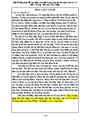SKKN Một số biện pháp đổi mới nâng cao chất lượng giáo dục Âm nhạc cho trẻ 5-6 tuổi ở Trường Mầm non Vạn Thắng