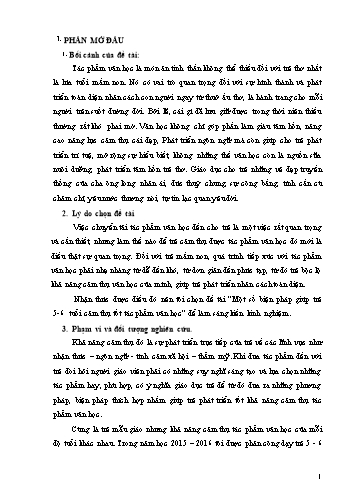 SKKN Một số biện pháp giúp trẻ 5-6 tuổi cảm thụ tốt tác phẩm văn học