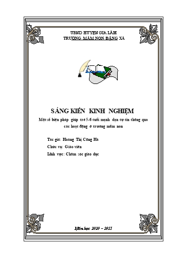 SKKN Một số biện pháp giúp trẻ 5-6 tuổi mạnh dạn tự tin thông qua các hoạt động ở trường mầm non