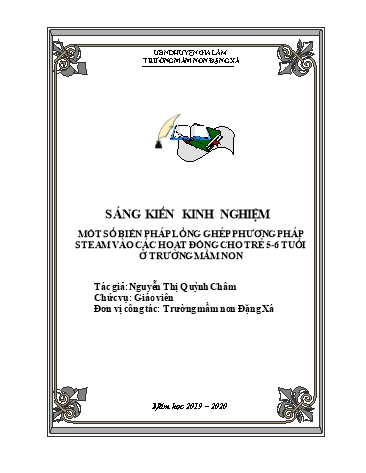 SKKN Một số biện pháp lồng ghép phương pháp STEAM vào các hoạt động cho trẻ 5-6 tuổi ở Trường Mầm non Đặng Xá, Gia Lâm, Hà Nội