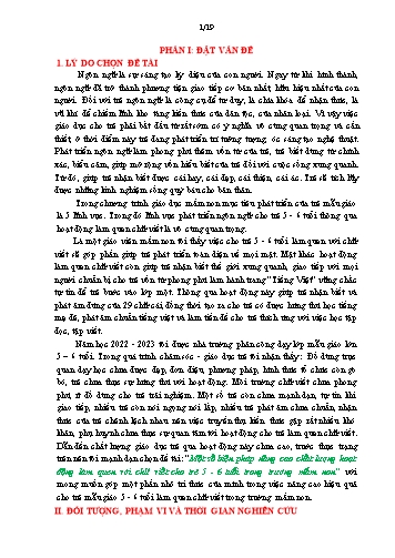 SKKN Một số biện pháp nâng cao chất lượng hoạt động làm quen với chữ viết cho trẻ 5-6 tuổi trong trường mầm non