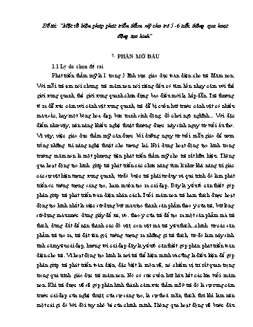 SKKN Một số biện pháp phát triển thẩm mỹ cho trẻ 5-6 tuổi thông qua hoạt động tạo hình