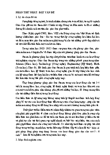 SKKN Một số giải pháp lồng ghép ứng dụng Steam vào hoạt động giáo dục cho trẻ 5-6 tuổi