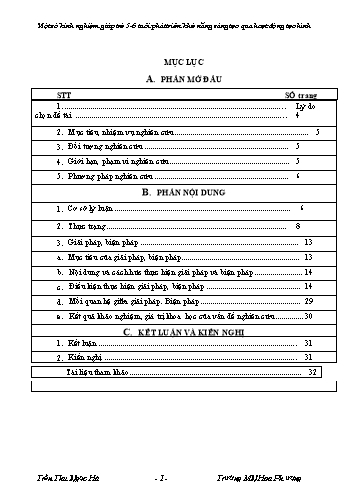 SKKN Một số kinh nghiệm giúp trẻ 5-6 tuổi phát triển khả năng sáng tạo qua hoạt động tạo hình