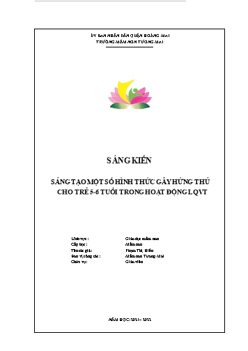 SKKN Sáng tạo một số hình thức gây hứng thú cho trẻ 5-6 tuổi trong hoạt động làm quen với Toán